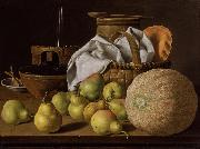 Melendez, Luis Eugenio Stell Life with Melon and Pears (mk08) Germany oil painting reproduction